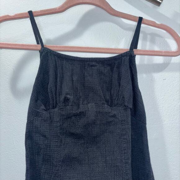 Free People Black Midi Dress Size Small | Button Back Tie Straps - Picture 5 of 15